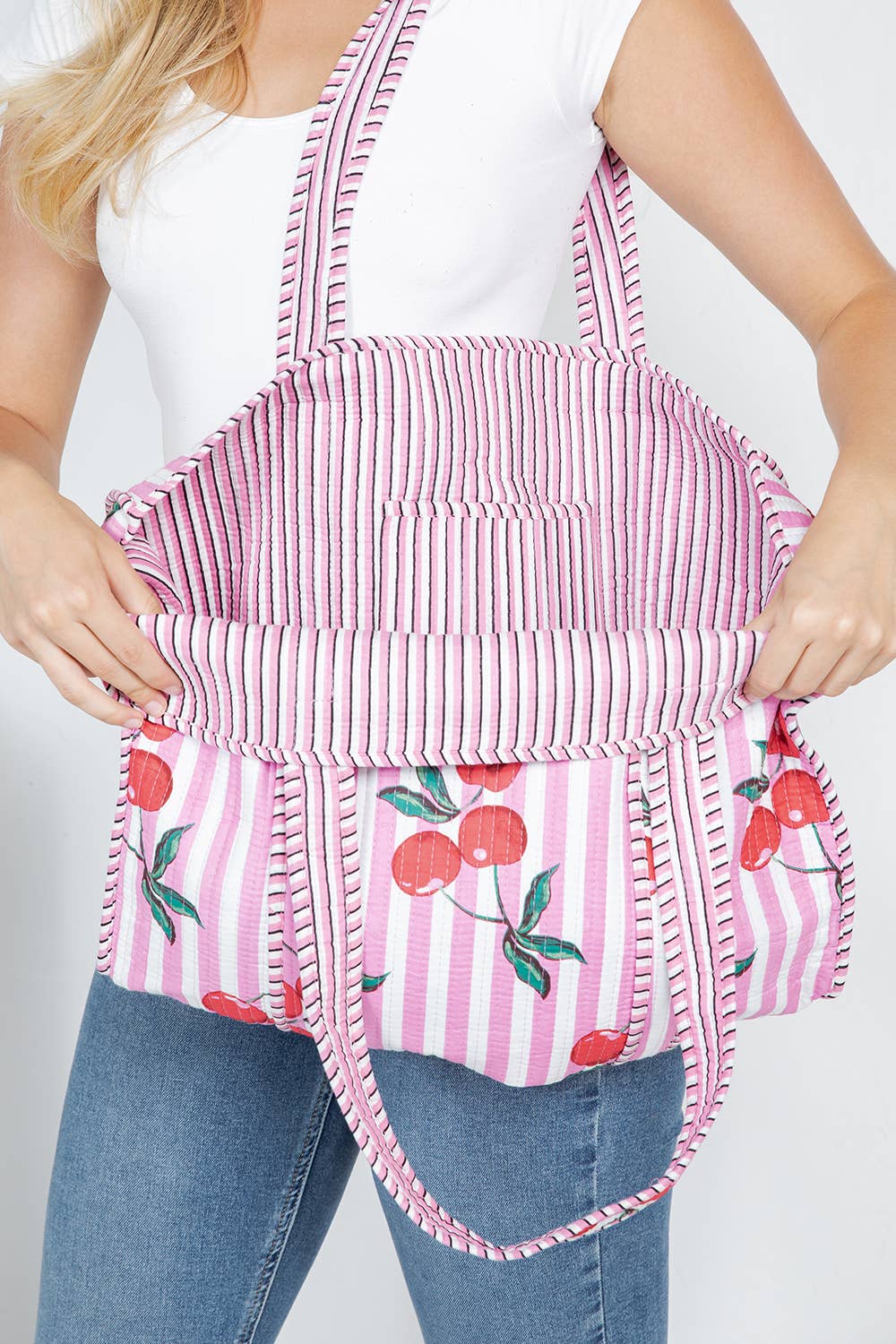 Reversible Quilted Cotton Tote Bag (BG-33)
