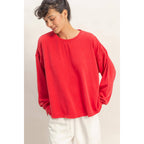 Oversized Cross Detail Open Back Sweatshirt