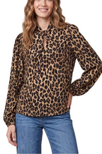 Animal Print Neck Bow Top