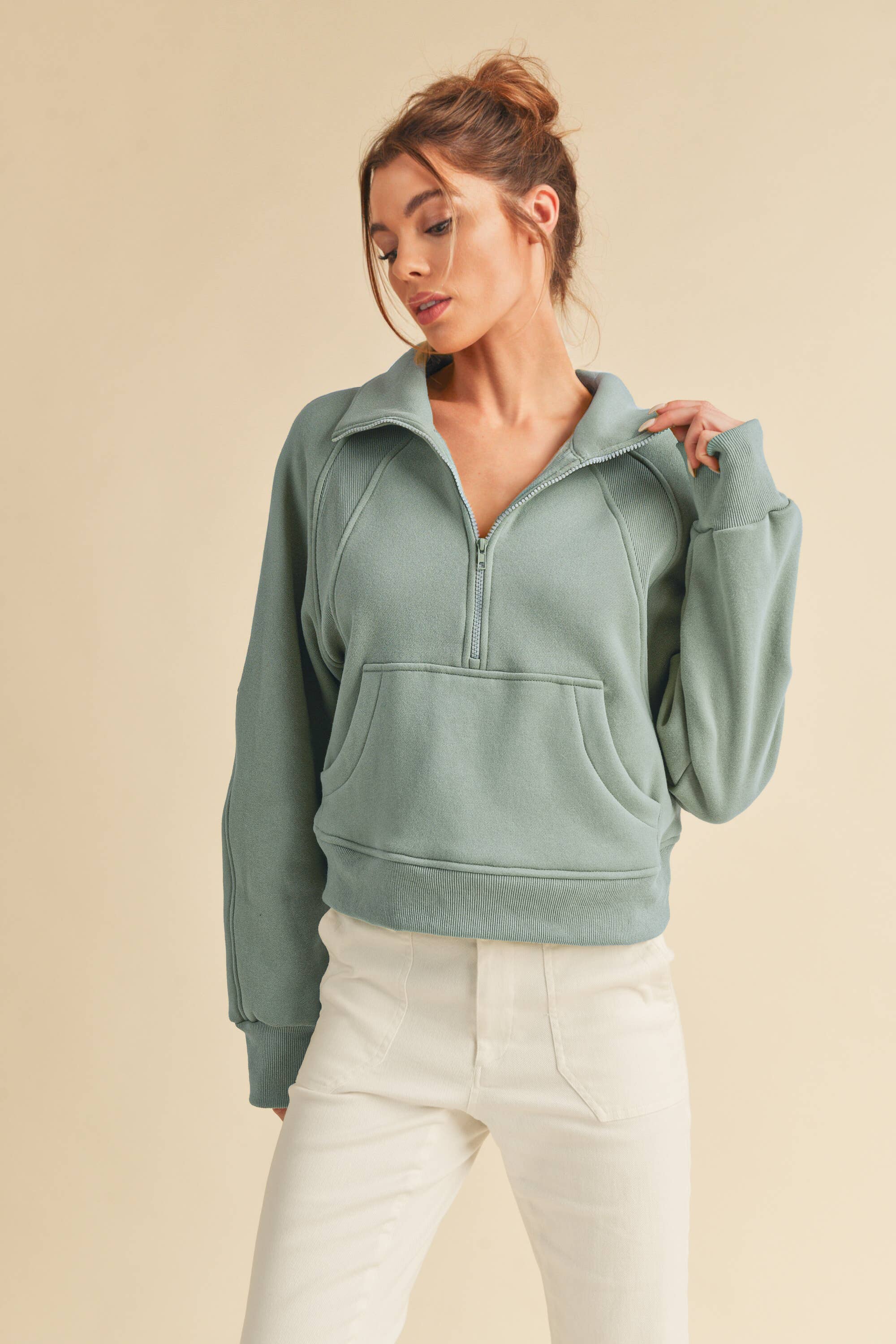 950CK Dove Funnel Neck Half Zip 6