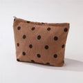 CORDUROY POLKA DOT COSMETIC MAKEUP POUCH BAG | 40P625