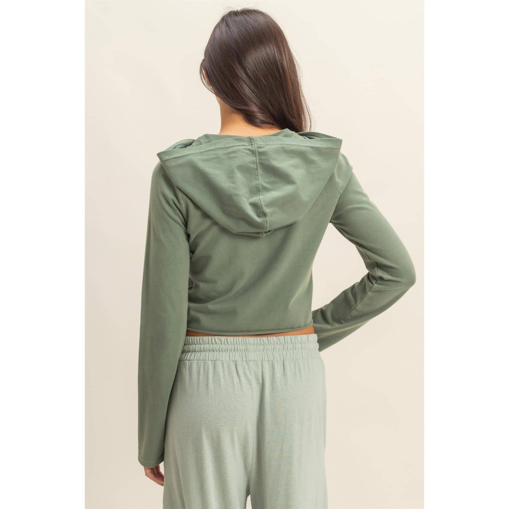 Zip Up Cropped Hoodie