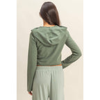 Zip Up Cropped Hoodie