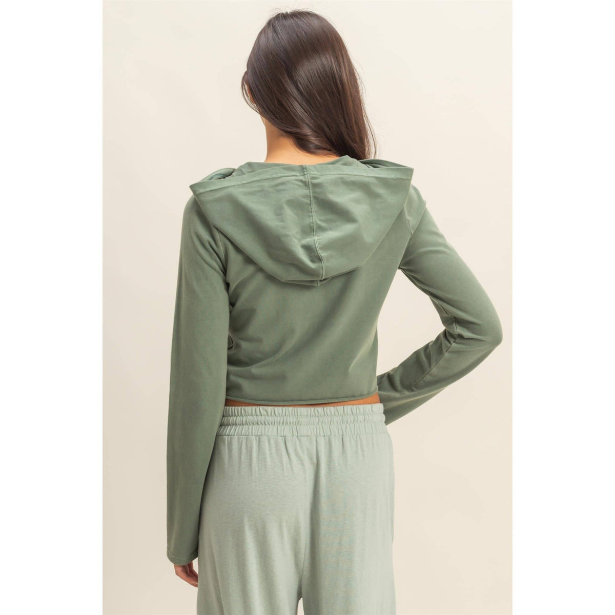 Zip Up Cropped Hoodie