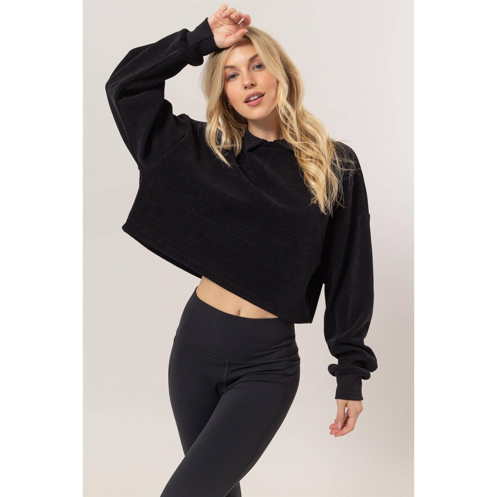 Collared Rib Knit Top