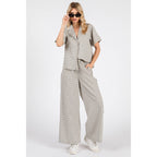 MINI CHECKERED PRINT BUTTONED SHIRT AND PANTS SET