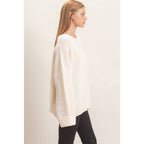 Ribbed Knit Patch Pocket Sweater