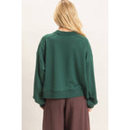 Ribbed Crew Neck Sweatshirt
