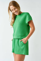 Luxe Sand Wash Rib Classic Tee Set