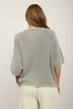 WASHED RIBBED SHORT SLEEVE ROLLED EDGE CARDIGAN