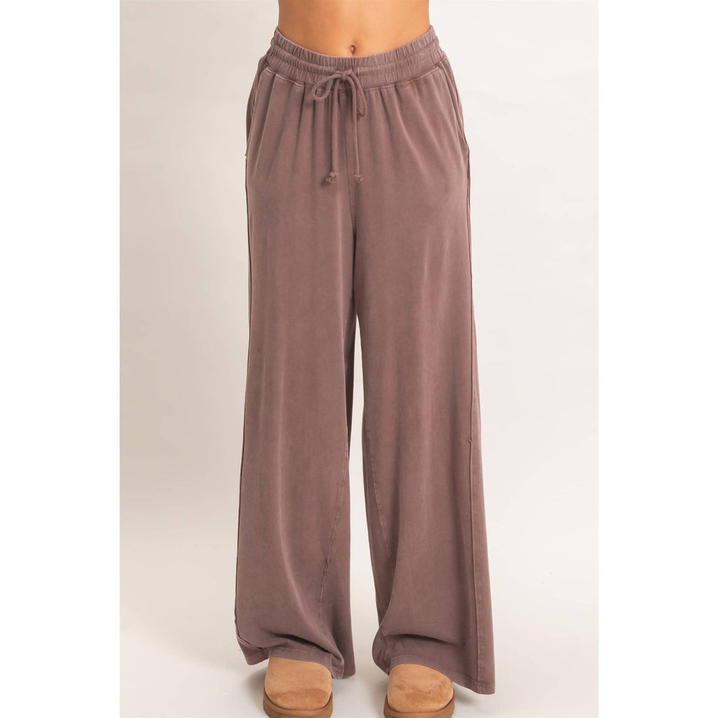 Wide Leg Mineral Wash Pants