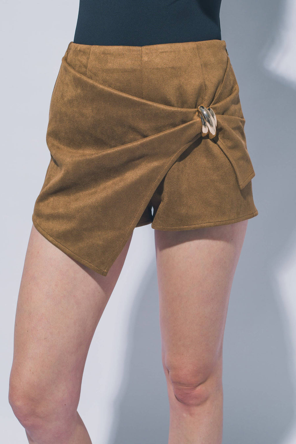 Overlay Mini Skort w/ Gold metal ring