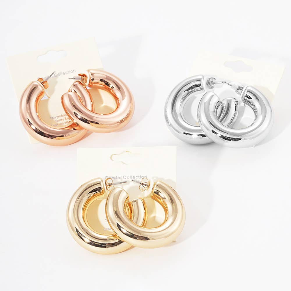 Modern Minimalist Thick Open Hoop Earrings