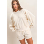 Contrast Sweatshirt & Shorts Set