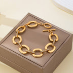 Crystal Glass Pave Bar Link Chain Toggle Bracelet | 80B1890