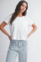 8613HK Pleated Swing Tee Top