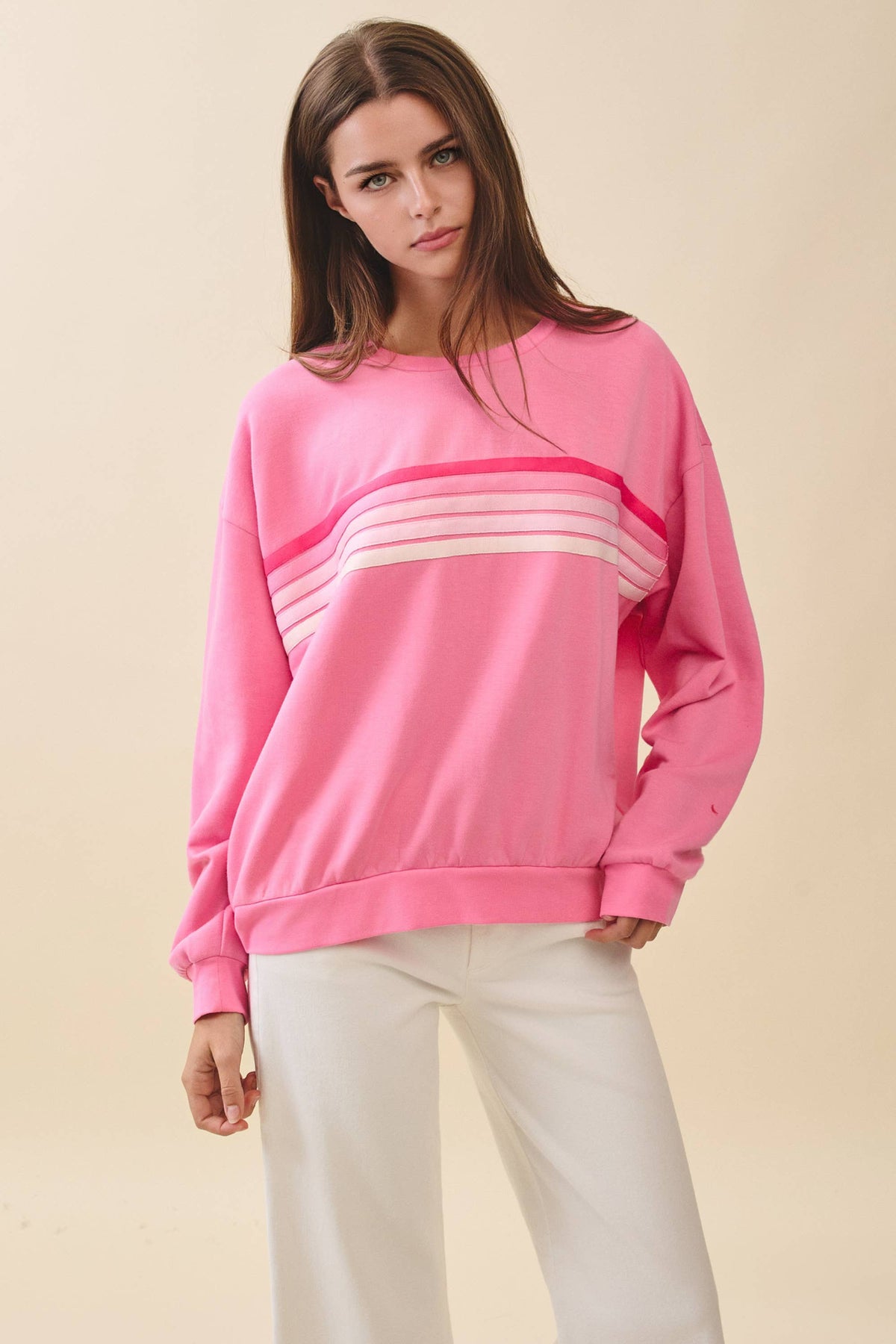 9150GK Retro Ombre Stripe Graphic Sweatshirt