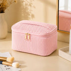 CORDUROY COSMETIC MAKEUP POUCH BAG | 40P635