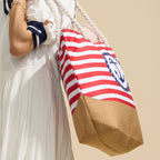 Coastal Chic | Nautical Anchor and Stripe Beach Tote
