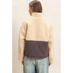 Quilted Sherpa Zip Up Jacket