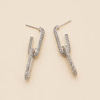 18k Gold Dipped Linked CZ Dangling Earrings | CZ Dangling Earrings