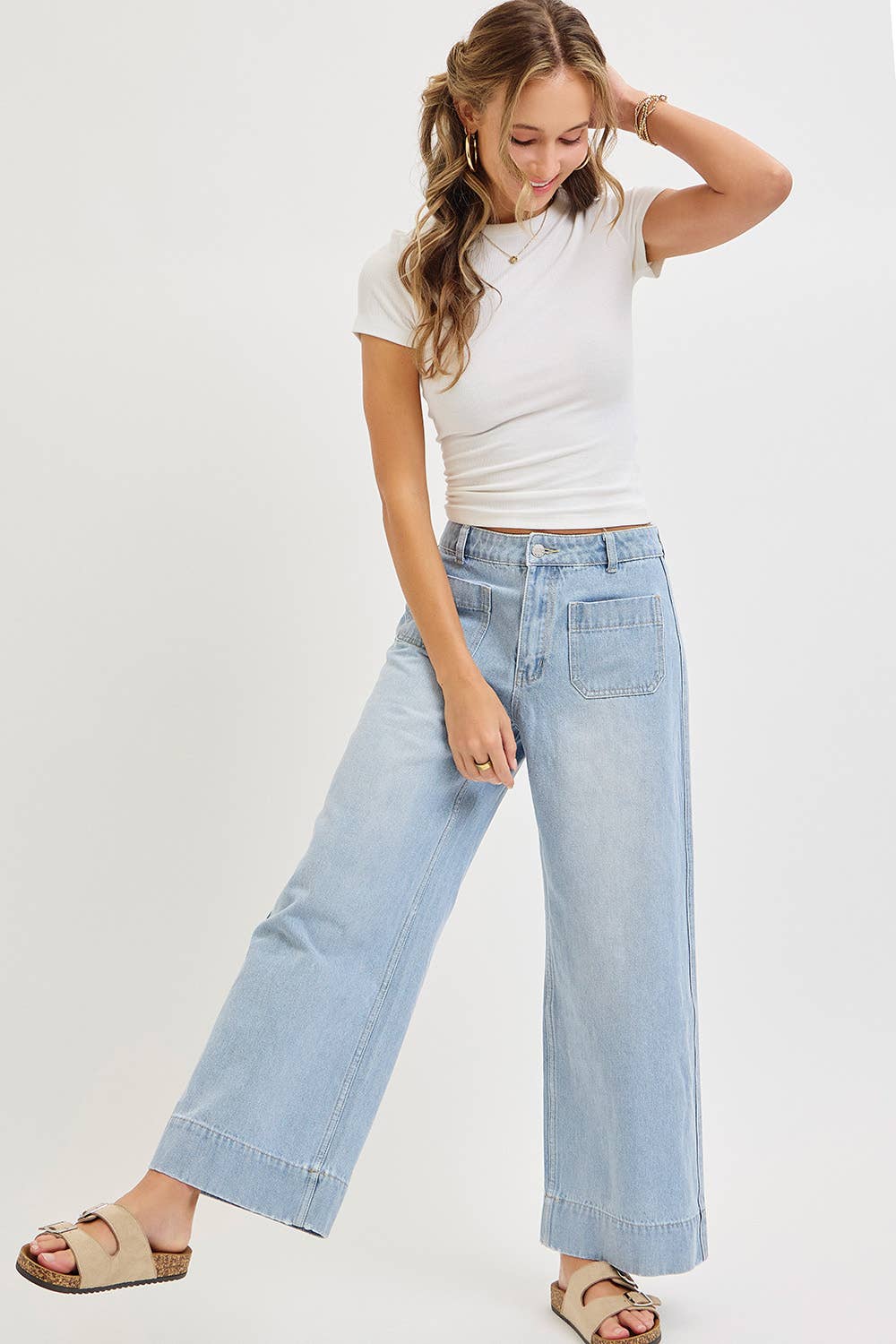 WIDE LEG  DENIM JEANS