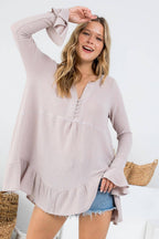 SW275 - Waffle Knit Flare Top