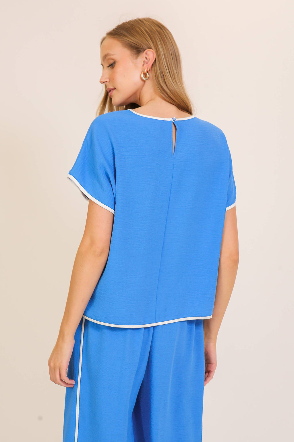 Contrast Trim Two-Piece Lounge Set