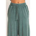 Wide Leg Mineral Wash Pants