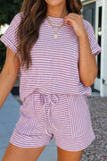 Breathable Textured Knit Short 2pcs Set