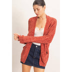Patch Pocket Chenille Cardigan