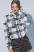 Cropped Plaid Flannel Shirt