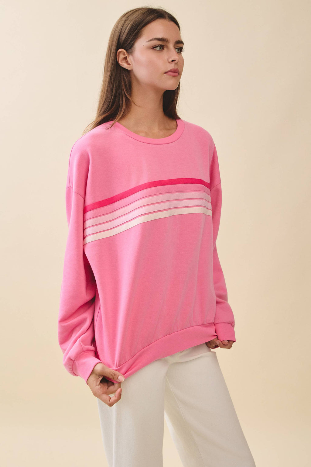 9150GK Retro Ombre Stripe Graphic Sweatshirt