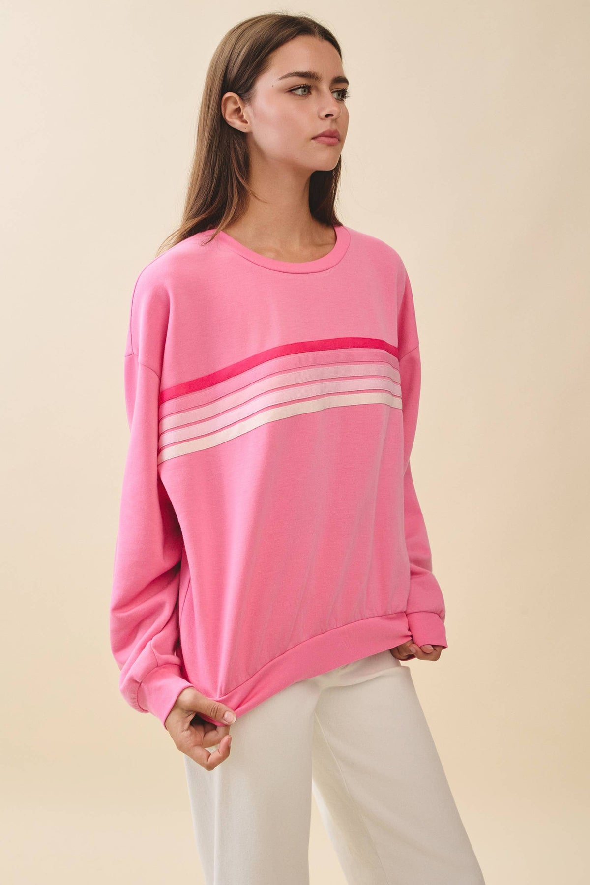9150GK Retro Ombre Stripe Graphic Sweatshirt