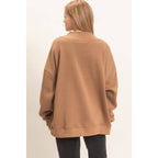 Enzyme Washed Mock Neck Sweatshirt