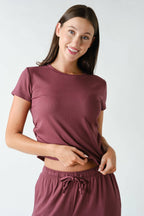 Marlow Short-Sleeve Ruched Two-Piece Set