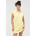 Half Zip Up Mock Neck Mini Dress