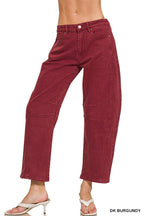High Rise Barrel-leg Color Denim Pants