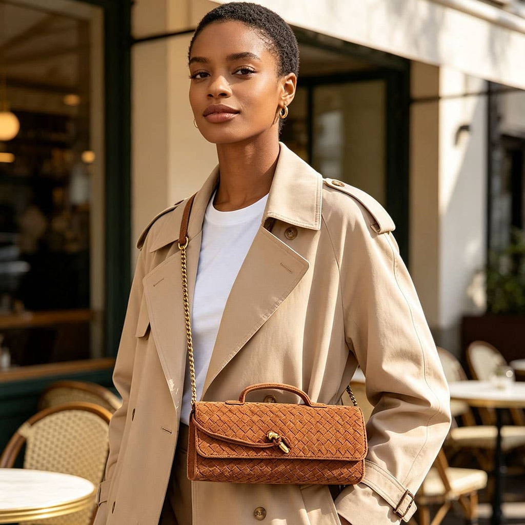 Vegan Suede Braided Bag