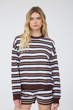 MULTI-COLOR STRIPE BOXY LONG SLEEVE KNIT TOP