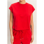 Cap Sleeve Boxy Top And Shorts Set