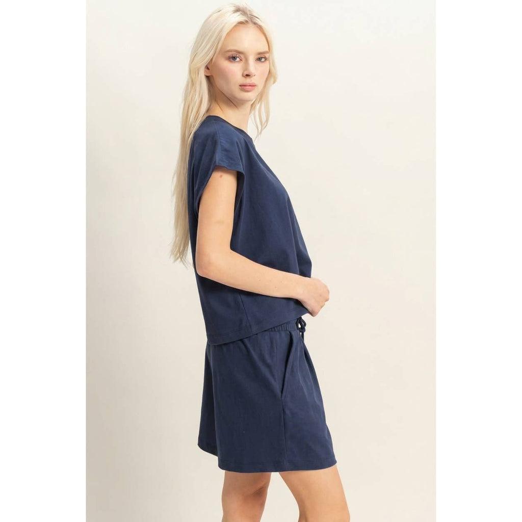 Cap Sleeve Boxy Top And Shorts Set