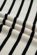 Reversible Striped Plush Knit Top with Bow Accent (S-XL)