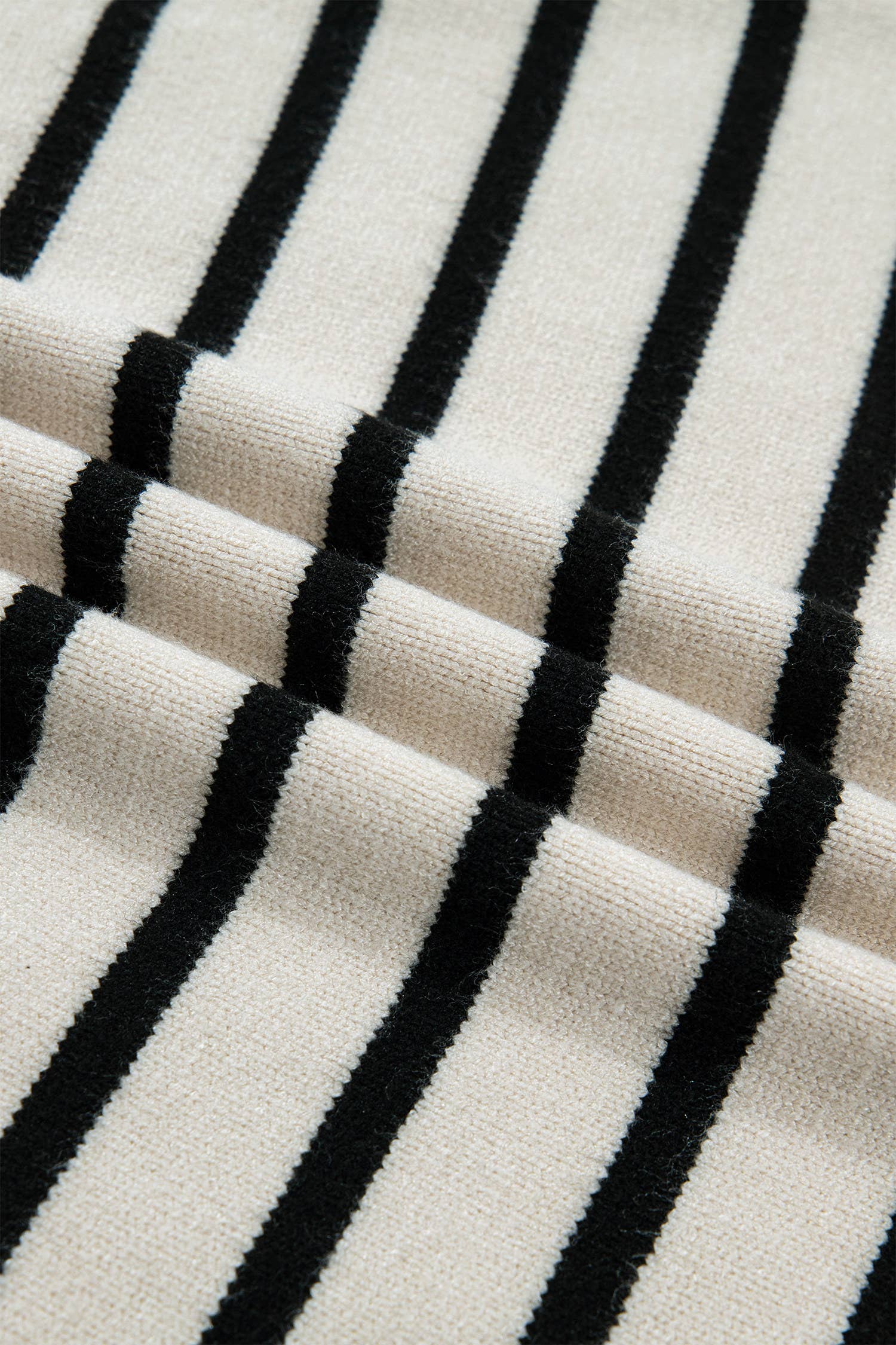 Reversible Striped Plush Knit Top with Bow Accent (S-XL)