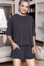 Rib Tee & Shorts 2pc Set