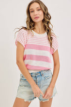 STRIPED SPRING/ SUMMER  KNIT TOP