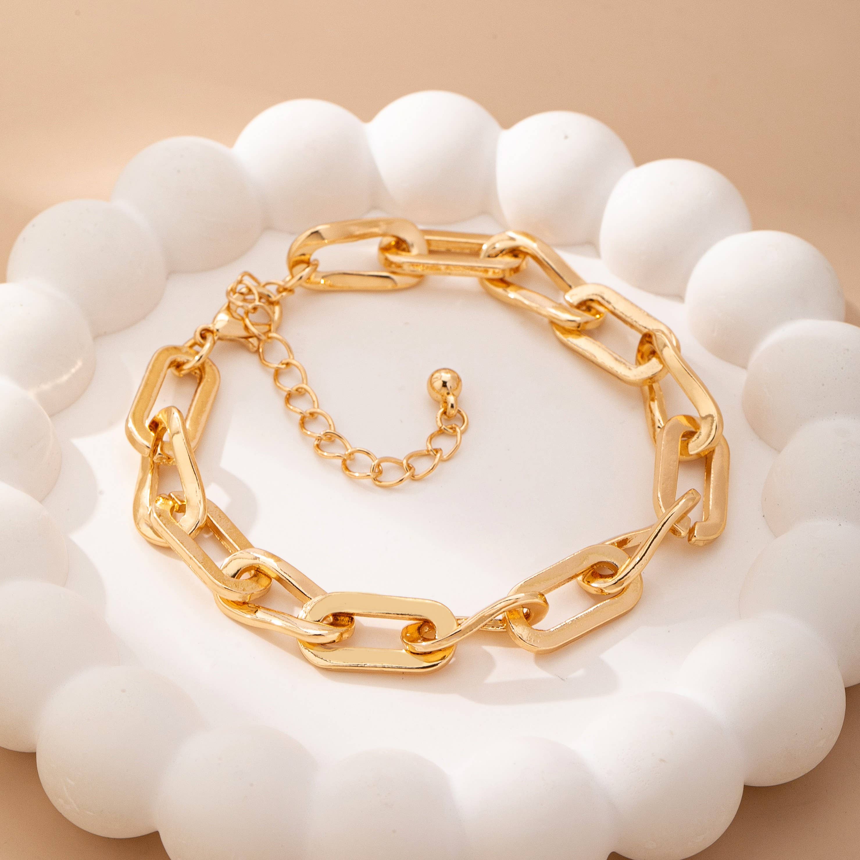 Bold Chunky Gold Link Bracelet | 80B1676