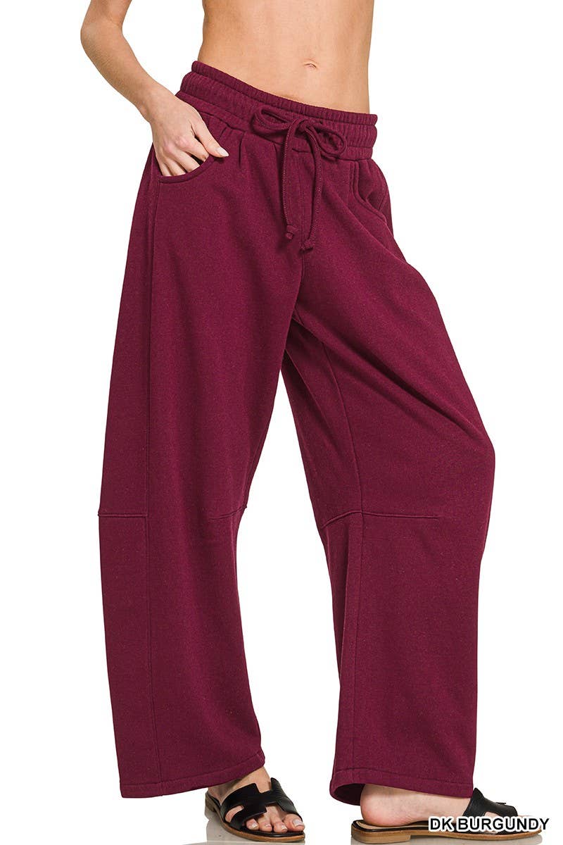 Fleece Barrel Leg Sweatpants