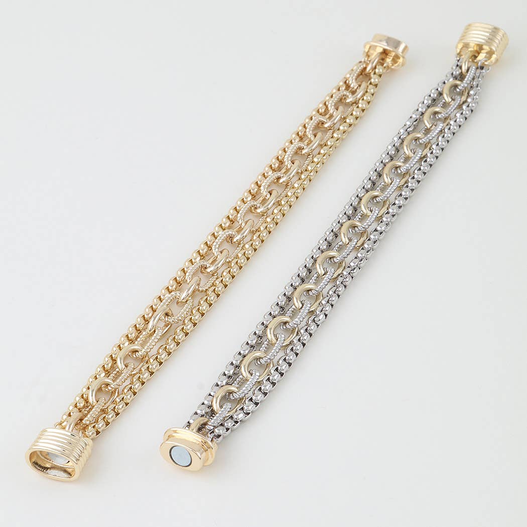 Triple Box Link Chain Bracelet