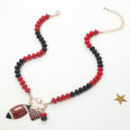 Gameday Football Beaded Necklace